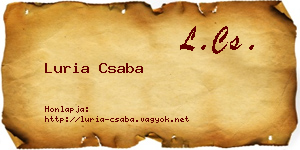 Luria Csaba névjegykártya